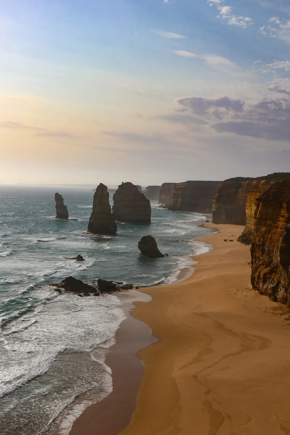 Twelve Apostles cliffs along the Great Ocean Road in Victoria, Australia
