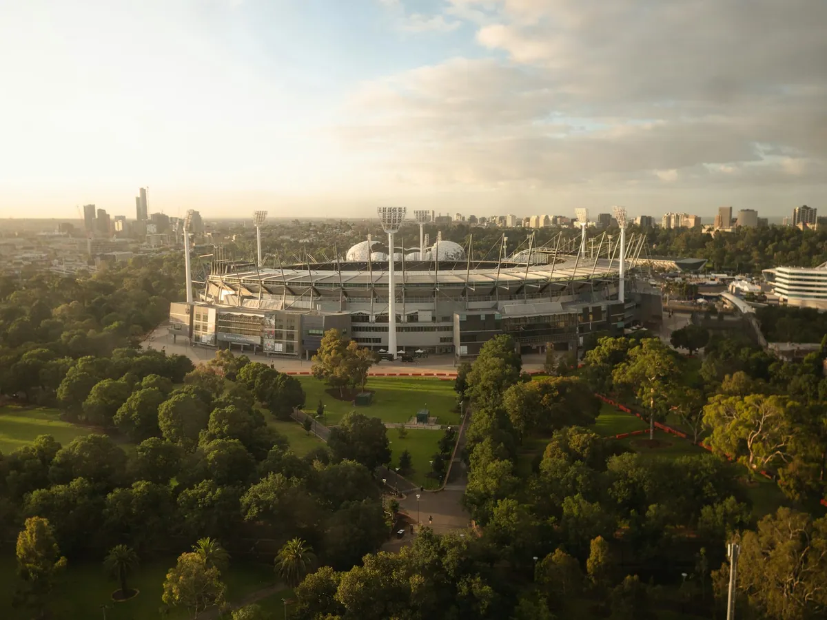 Sunrise over the Melbourne Cricket Ground (MCG)
