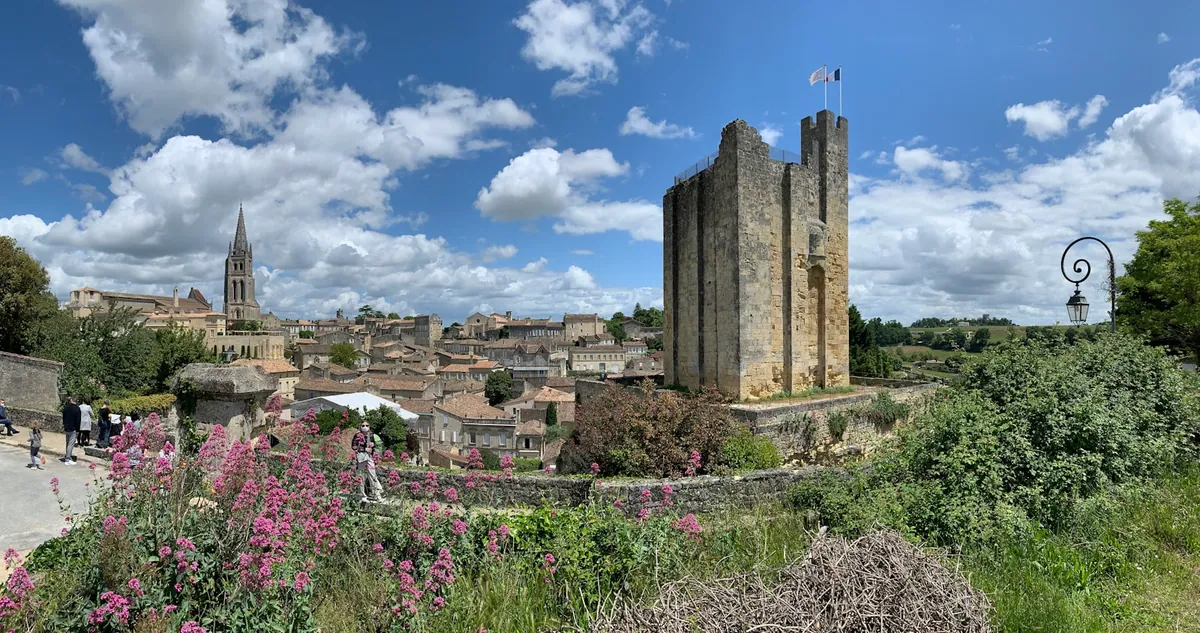 View over the medieval rooftops of Saint-Emilion from the hill