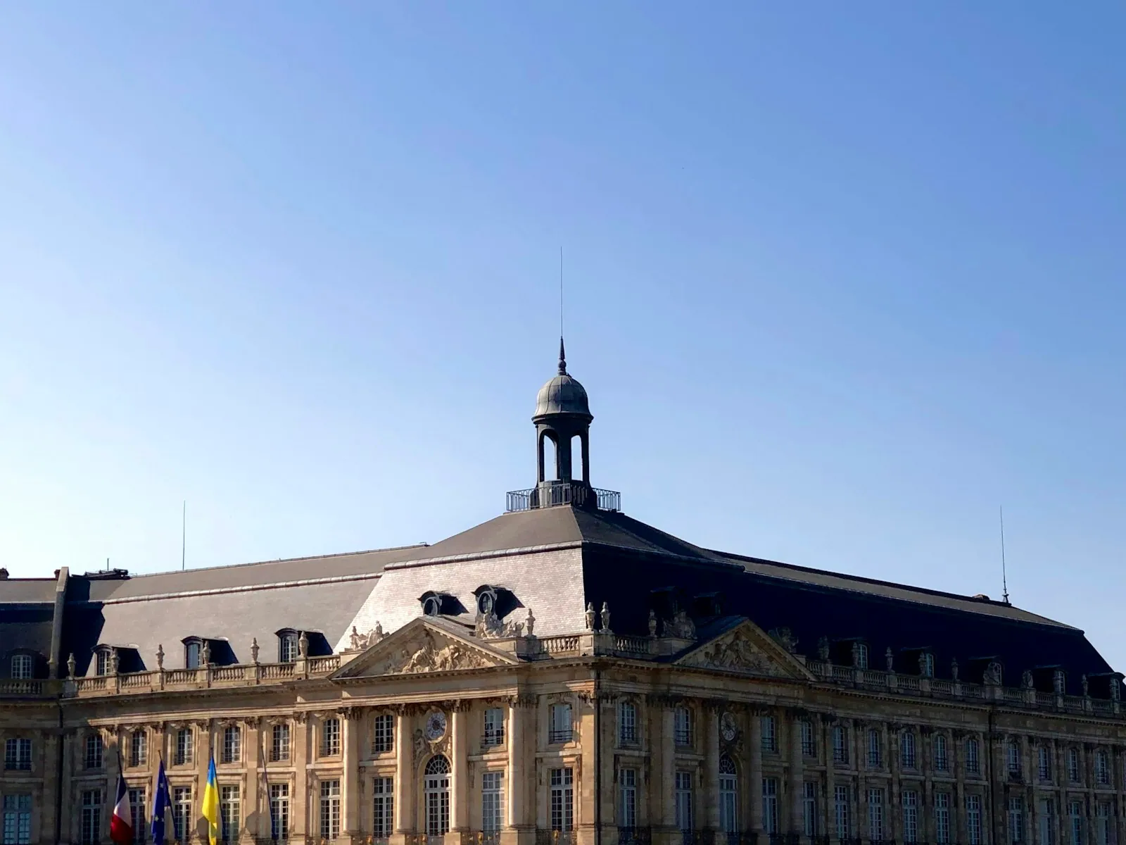 Place de la Bourse and clock tower at sunset, Bordeaux