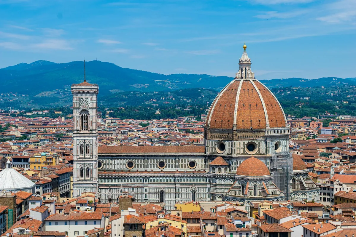 View of Florence skyline and Duomo from Torre di Arnolfo