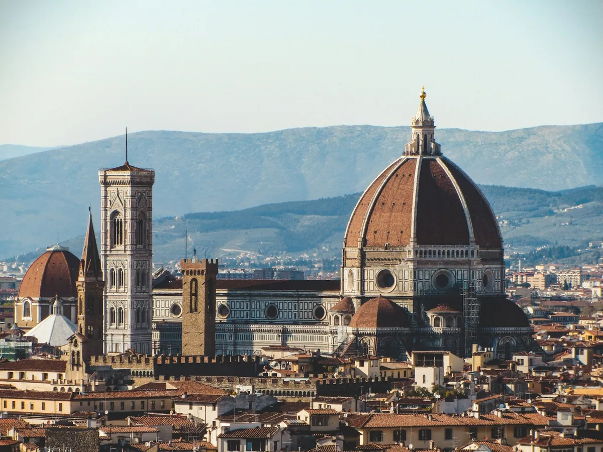 Florence Duomo viewed from San Miniato al Monte at sunset