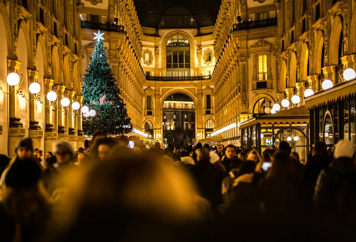 Inside the Galleria Vittorio Emanuele II shopping arcade Milan