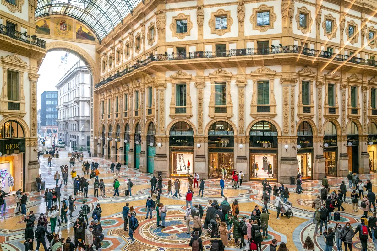 Glass-domed roof of the Galleria Vittorio Emanuele II Milan