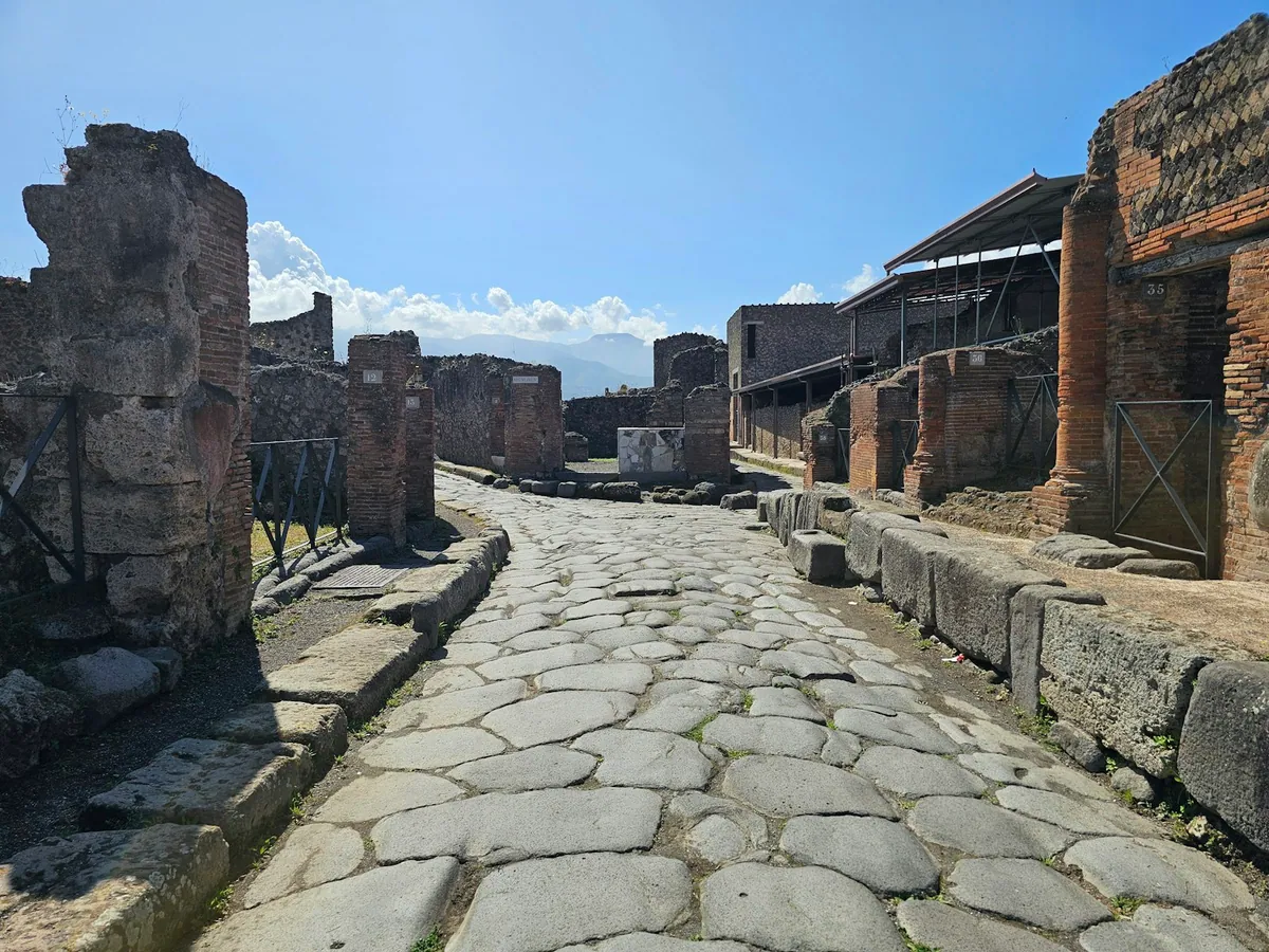 Ancient ruins of Pompeii on a sunny day