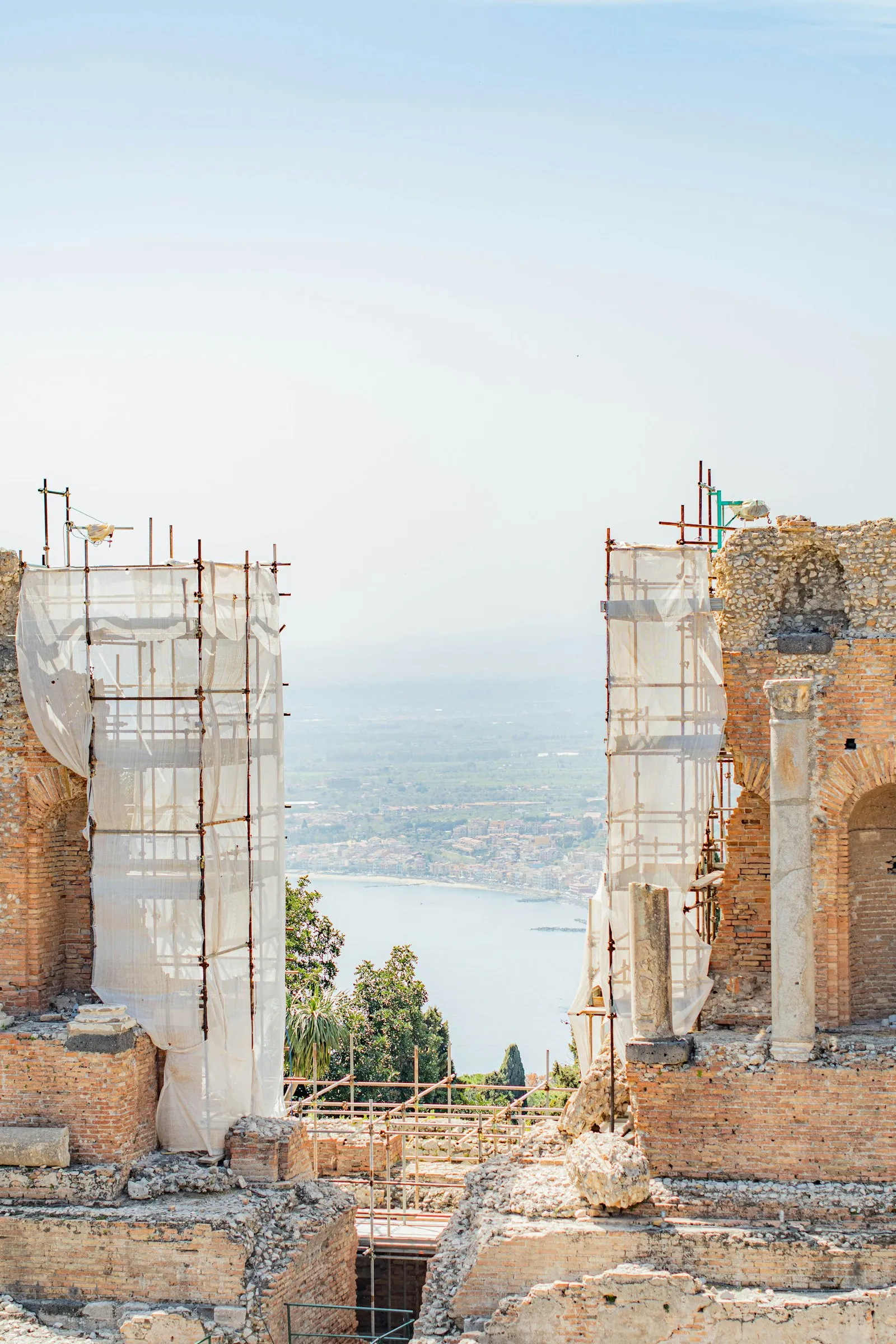 Greek theatre ruins above Taormina in Sicily