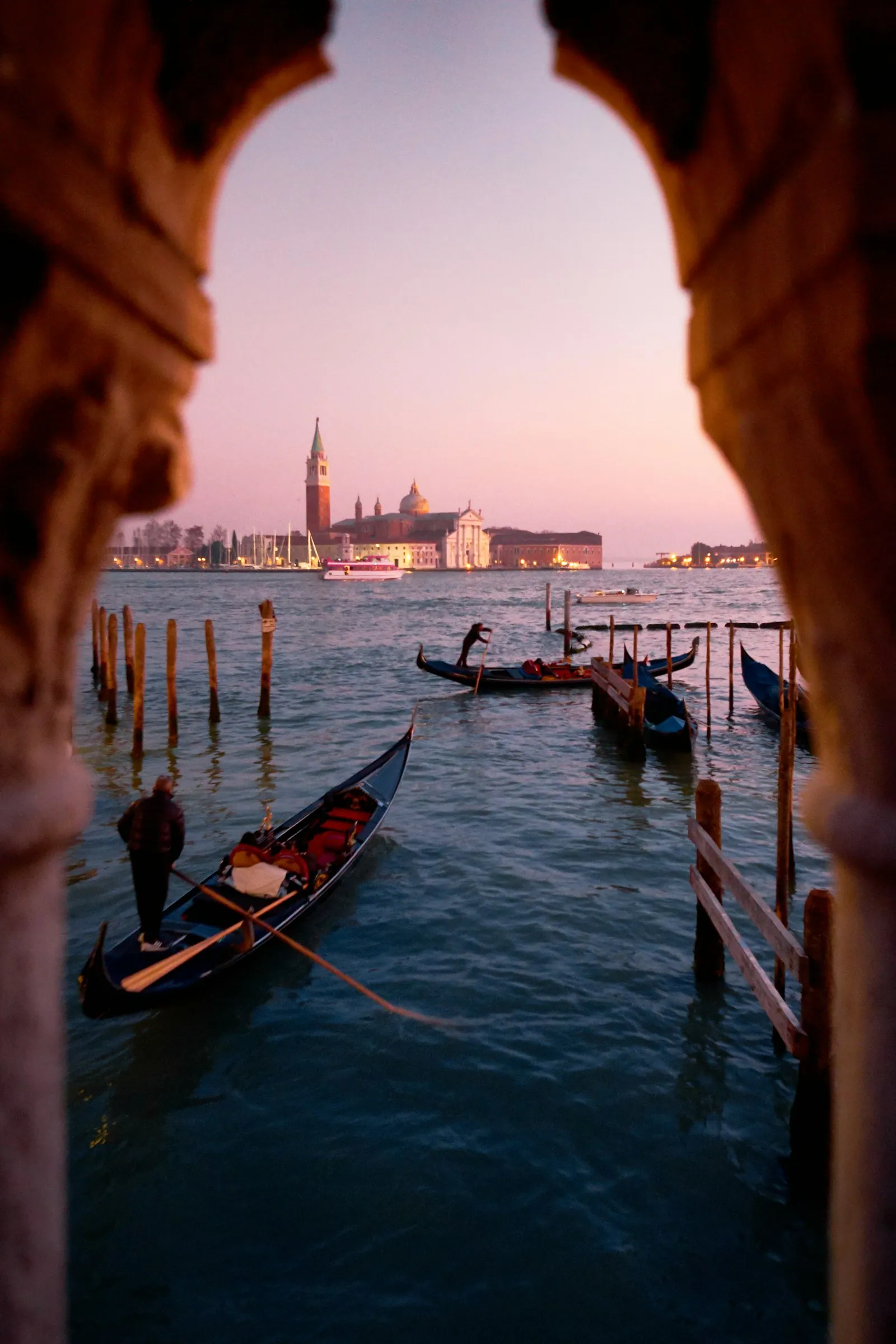 Grand Canal in Venice with gondolas and palazzos
