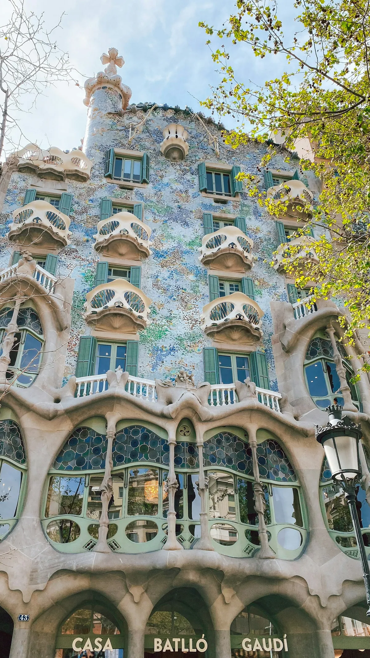 Casa Batllo s ornate Gaudi facade on Passeig de Gracia, Barcelona