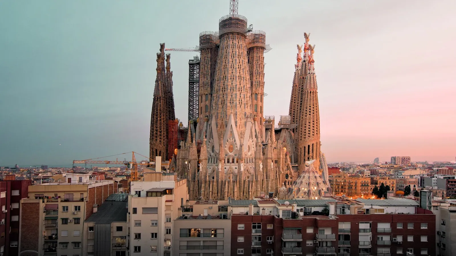 Sagrada Familia during golden hour, Barcelona