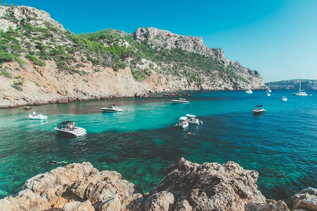 Sandy beach and azure water, Mallorca