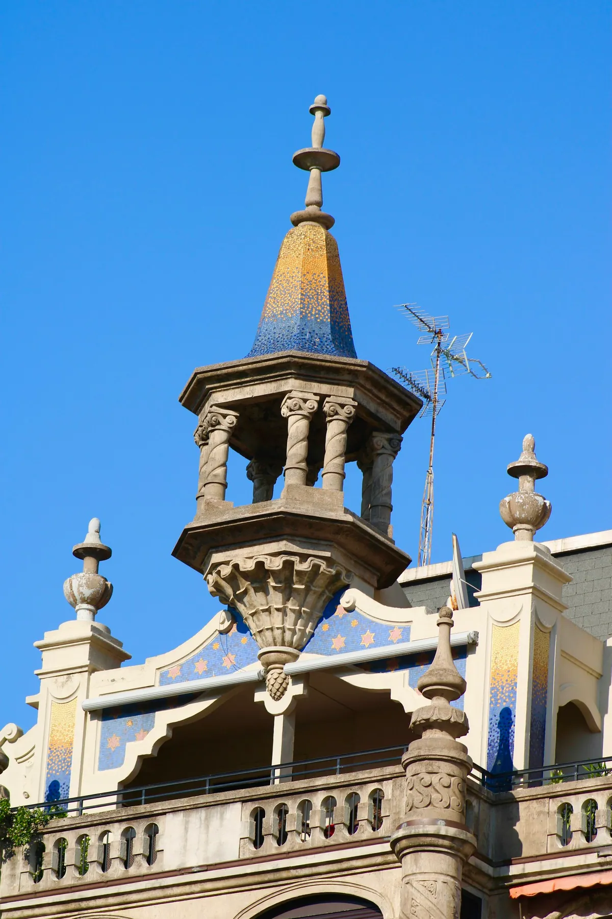 Old town building with tower in Donostia-San Sebastian