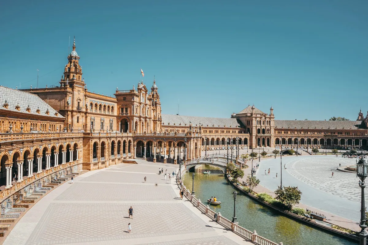 Tiled architectural detail at Plaza de Espana, Sevilla