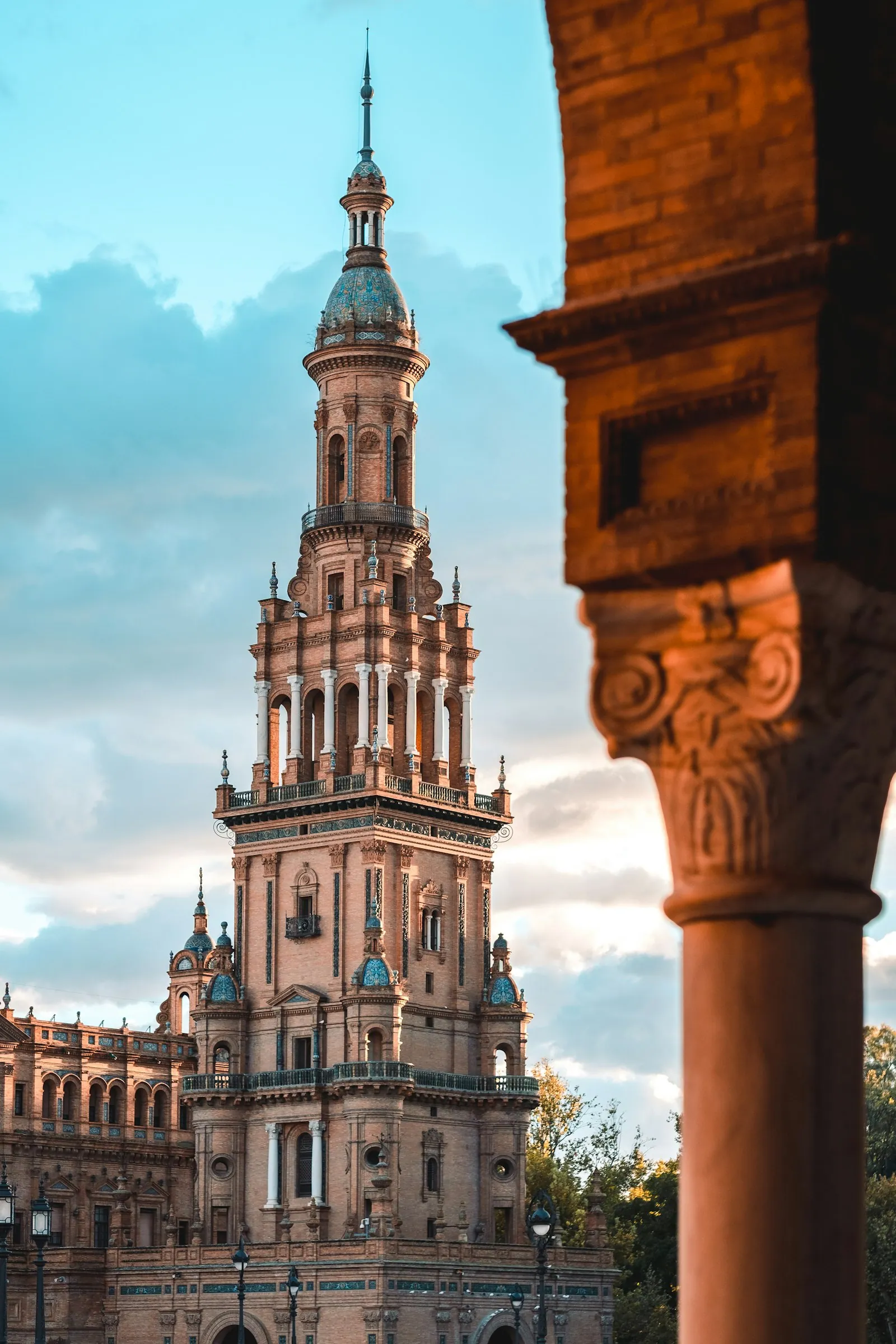 Plaza de Espana semicircle and tower, Seville