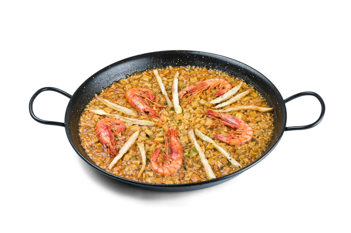 Spanish paella with shrimp